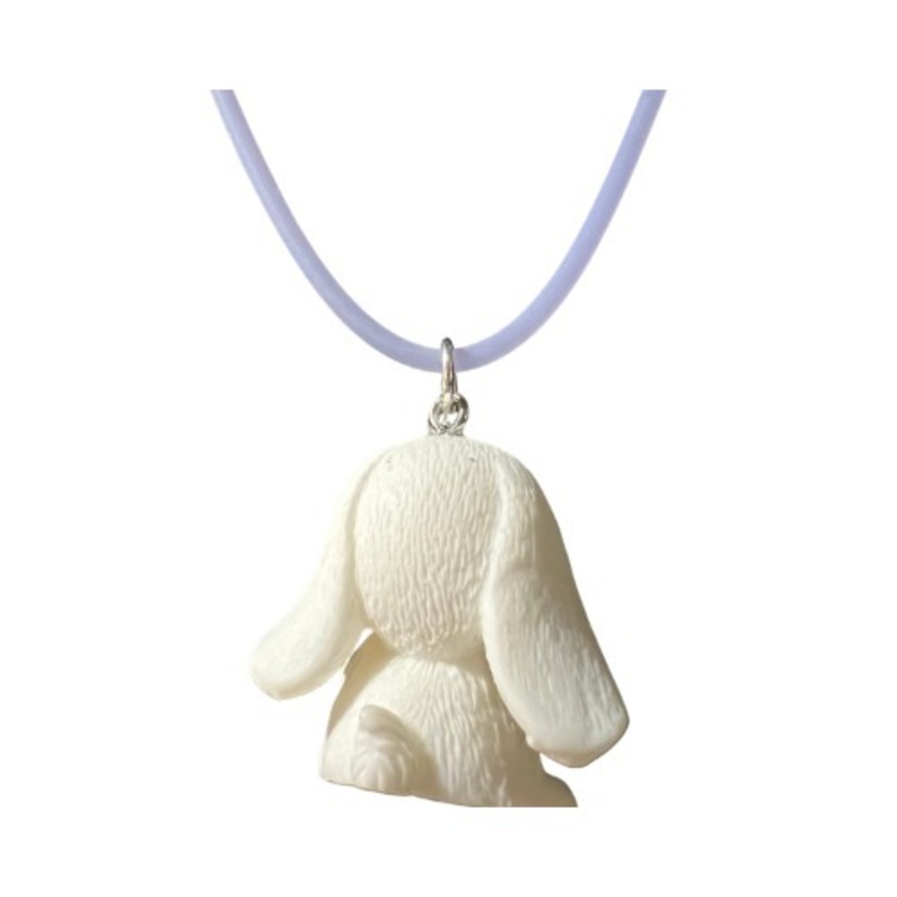 Necklace White Bunny Rabbit 1.5 In Homco Style - Picture 2 of 4